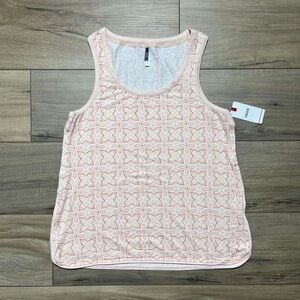 IZOD Women's Printed Pajama Scoop Neck Tank Top Size Small Pink